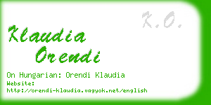 klaudia orendi business card